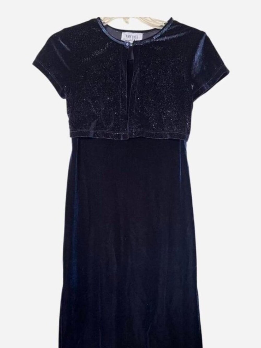 Amy Byer Sparkly Velvet Maxi Dress & Bolero Set
